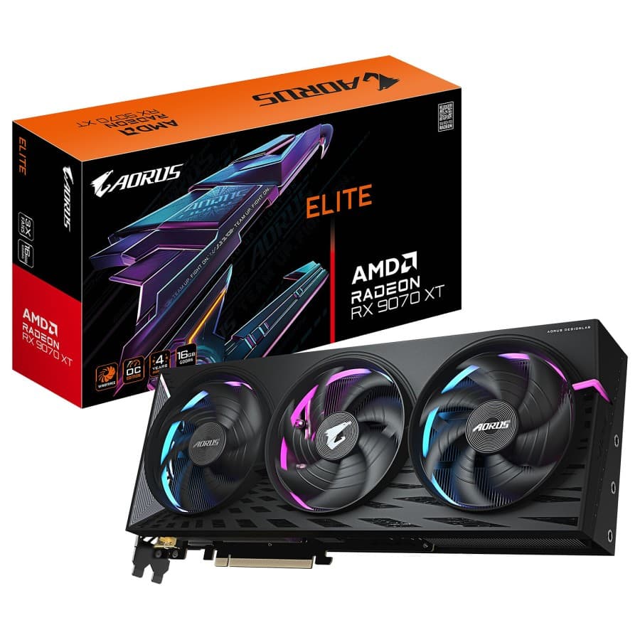 Tarjeta de video Gigabyte AORUS Radeon RX 9070 XT ELITE 16G , 16 GB GDDR6, PCI-E 5.0 - 2