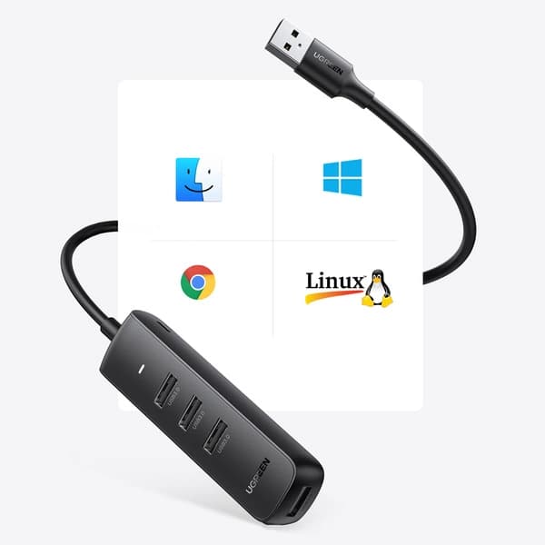 UGREEN ADAPTADOR HUB 4en1 USB - 4x USB Tipo A 3.0 - 3