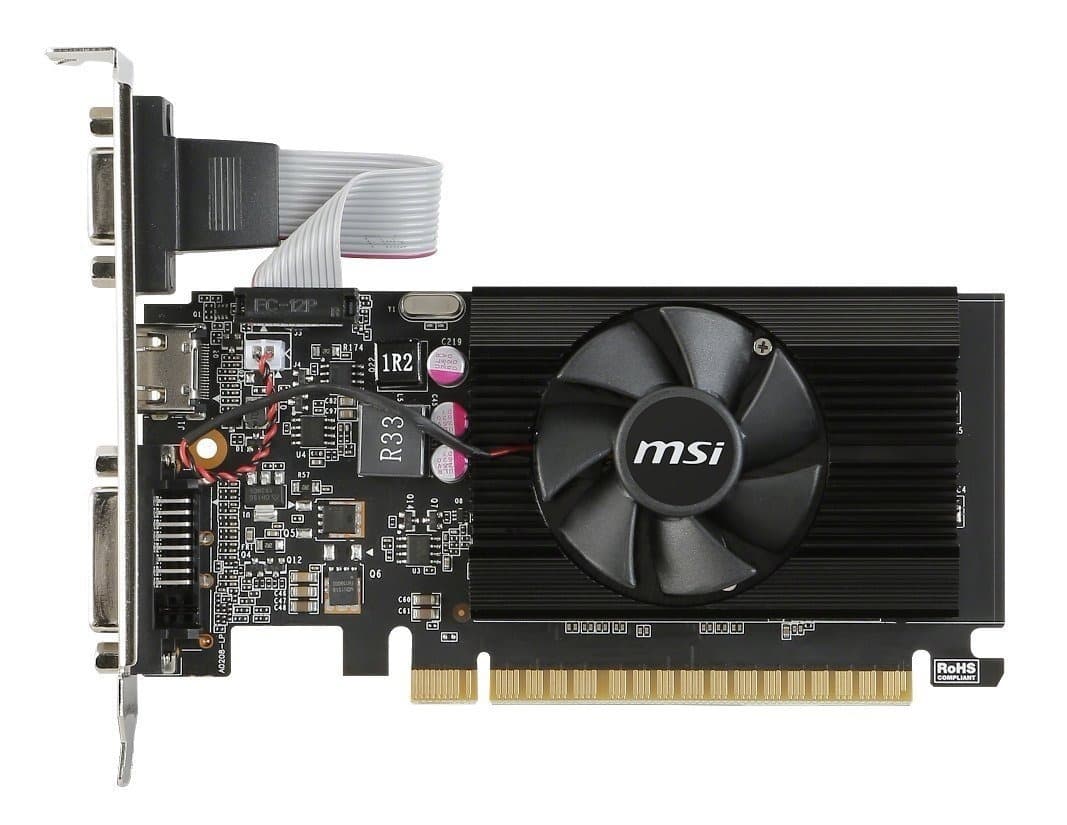 Tarjeta de video MSI Nvidia GeForce GT 710, 2GB DDR3 64-bit, PCI-e 2.0, Low-Profile. - 1